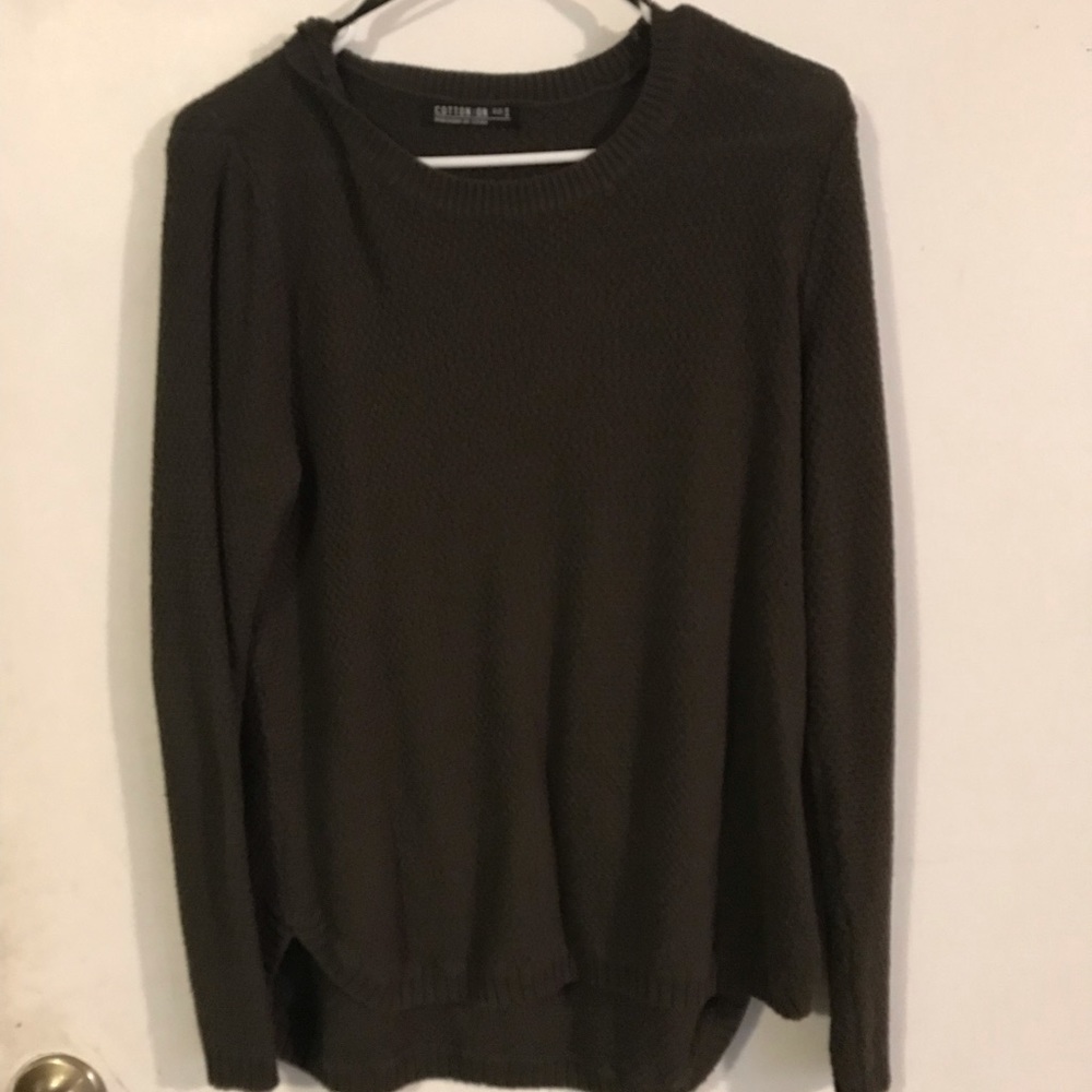 olive cotton on sweater